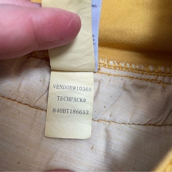 Mustard Yellow Denim Cargo Mini Belted Skirt Size 24 - Picture 10 of 10